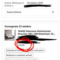 Materasso memory king size 180x200