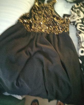 vestito a giro nero con paiette