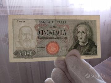 Banconota 5000 lire Colombo. 