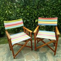 set coppia sedie da regista vintage 