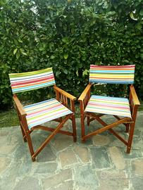 set coppia sedie da regista vintage 