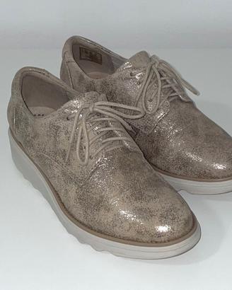 CLARKS scarpe sneakers a zeppa derby tg.36