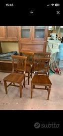 Set 4 sedie classiche in legno massiccio
