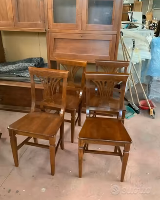 Set 4 sedie classiche in legno massiccio