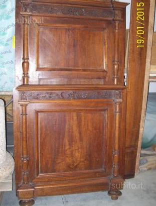 Letto antico in legno singolo