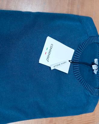 Maglia in cotone manica lunga blu  tg S
