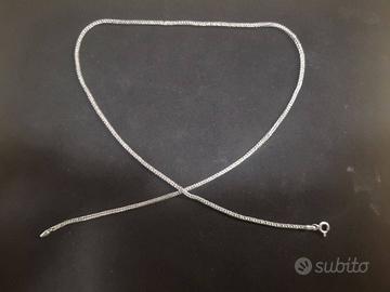 Collana in argento maglia snake quadrata 50 cm
