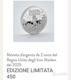 Iron Maiden 2025 UK SILVER PROOF COIN Moneta Regno