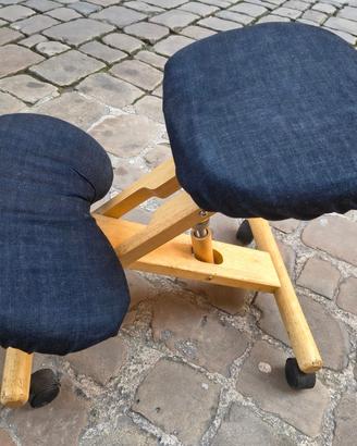 Sgabello Ergonomico  In Legno Massello - Bello