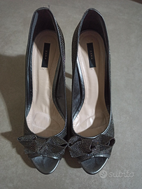 Scarpe open toe metallizzate ZARA