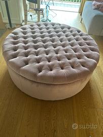 Puff rosa antico trapuntato