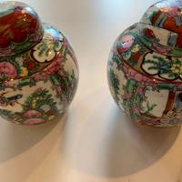 Coppia vasi cinesi Canton porcellana dipinta con c