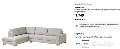 Divano IKEA Sorvallen usato - Solo 450€! (pagato 1