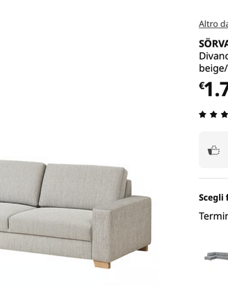 Divano IKEA Sorvallen usato - Solo 450€! (pagato 1