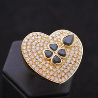 ANELLO SIGILLO BIG LOVE ORO 18KT BRILLANTI ZAFFIRI