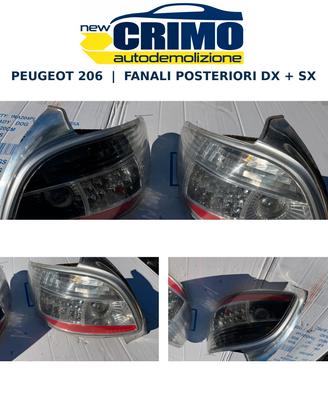 PEUGEOT 206 1998-2009 COPPIA FANALI POSTERIORI TUN