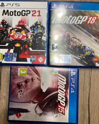 MotoGP 15 e 18 per PS4 e MotoGP 21 per PS5