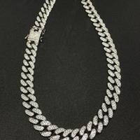 Collana Cuban Chain Iced Out - 18,5" / 12mm SILVER