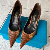 Scarpe décolleté in pelle di rettile