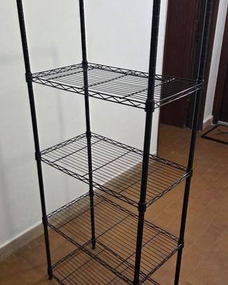 Scaffale in metallo alluminio colore nero