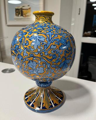 Vaso maiolica lustro Robbia Gualdo Tadino h31