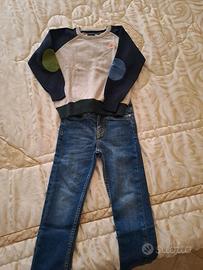 completo jeans e maglione