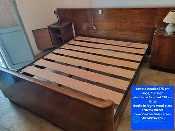 Letto in noce fatto a mano anni 60