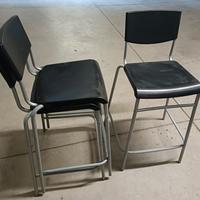 sgabelli alluminio e plastica nera