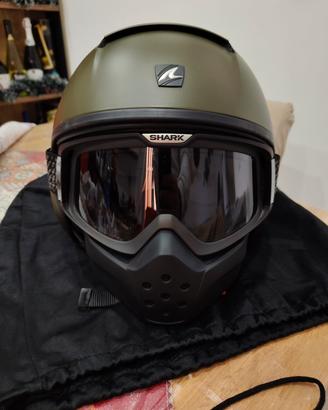 Casco Shark RAW verde opaco