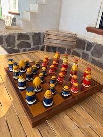 Scacchiera in legno vintage