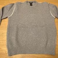 Maglione girocollo grigio lana madein italy tg M-L