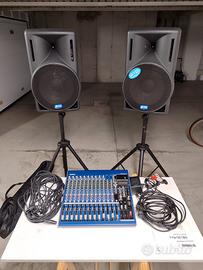 impianto audio casse mixer 