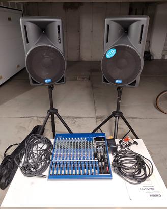 impianto audio casse mixer 