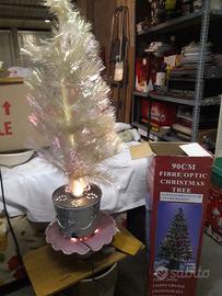 Albero di natale bianco a fibre ottiche cm 90.