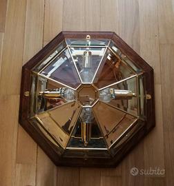 Plafoniera legno e ottone