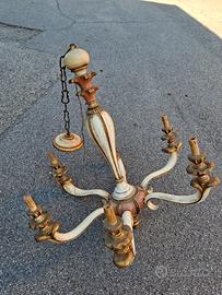 lampadario epoca legno