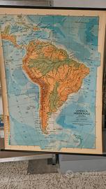 Mappa Geografica murale America Meridionale scuola