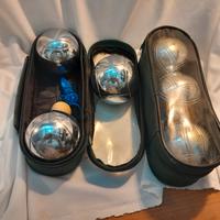 bocce 3 +3 metalliche per gioco "petanque"