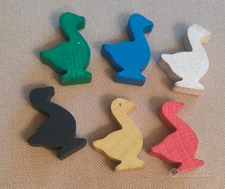 Ricambi Pedine Legno Gioco dell'Oca - 6 Ochette