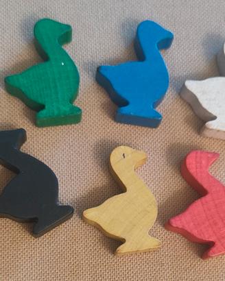 Ricambi Pedine Legno Gioco dell'Oca - 6 Ochette