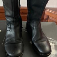 GEOX stivali neri opaco in cuoio