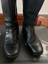 GEOX stivali neri opaco in cuoio