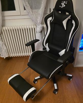 Sedia Gaming con Poggiapiedi