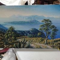 dipinto olio su tela. Vulcano 