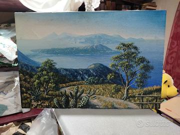 dipinto olio su tela. Vulcano 