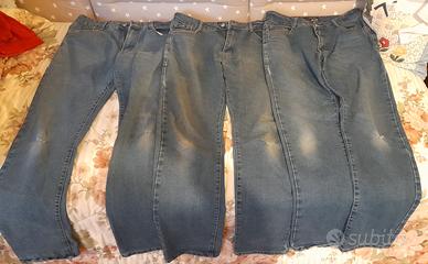 3 paia jeans usati taglia 48 ginocchia usurate