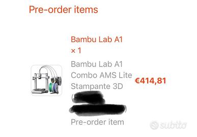 Stampante 3d bambulab a1 combo con ams