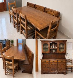 Cucina completa di tavolo e sedie legno massello