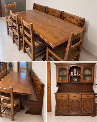 Cucina completa di tavolo e sedie legno massello
