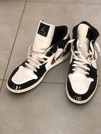 Nike mid 1 obsidian gold and black